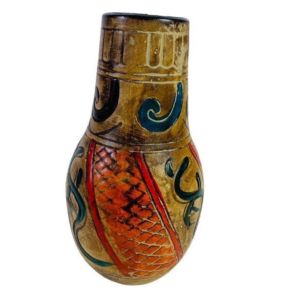 Southwestern Boho Vase Pitcher 9 Inch Primitive Earthy VTG Native Vibe - Picture 4 of 14